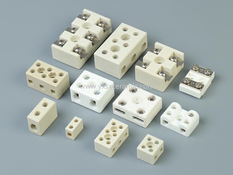 heating resistance 2P steatite ceramic terminal block for air conditioners, refrigerators